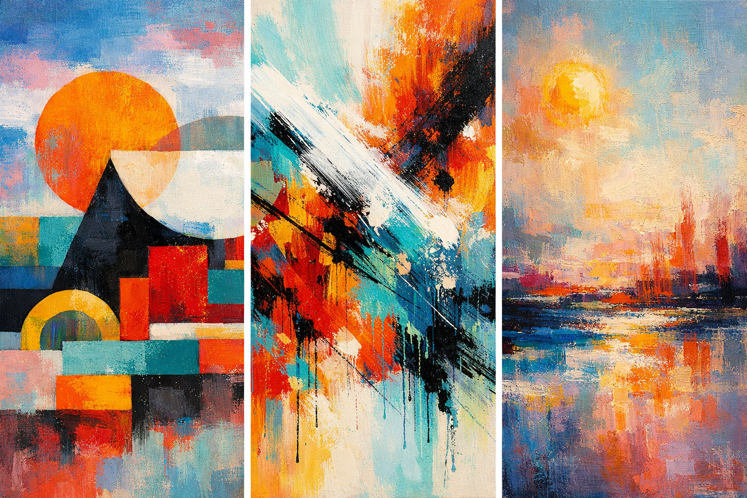 Abstract artwork of geometric shapes